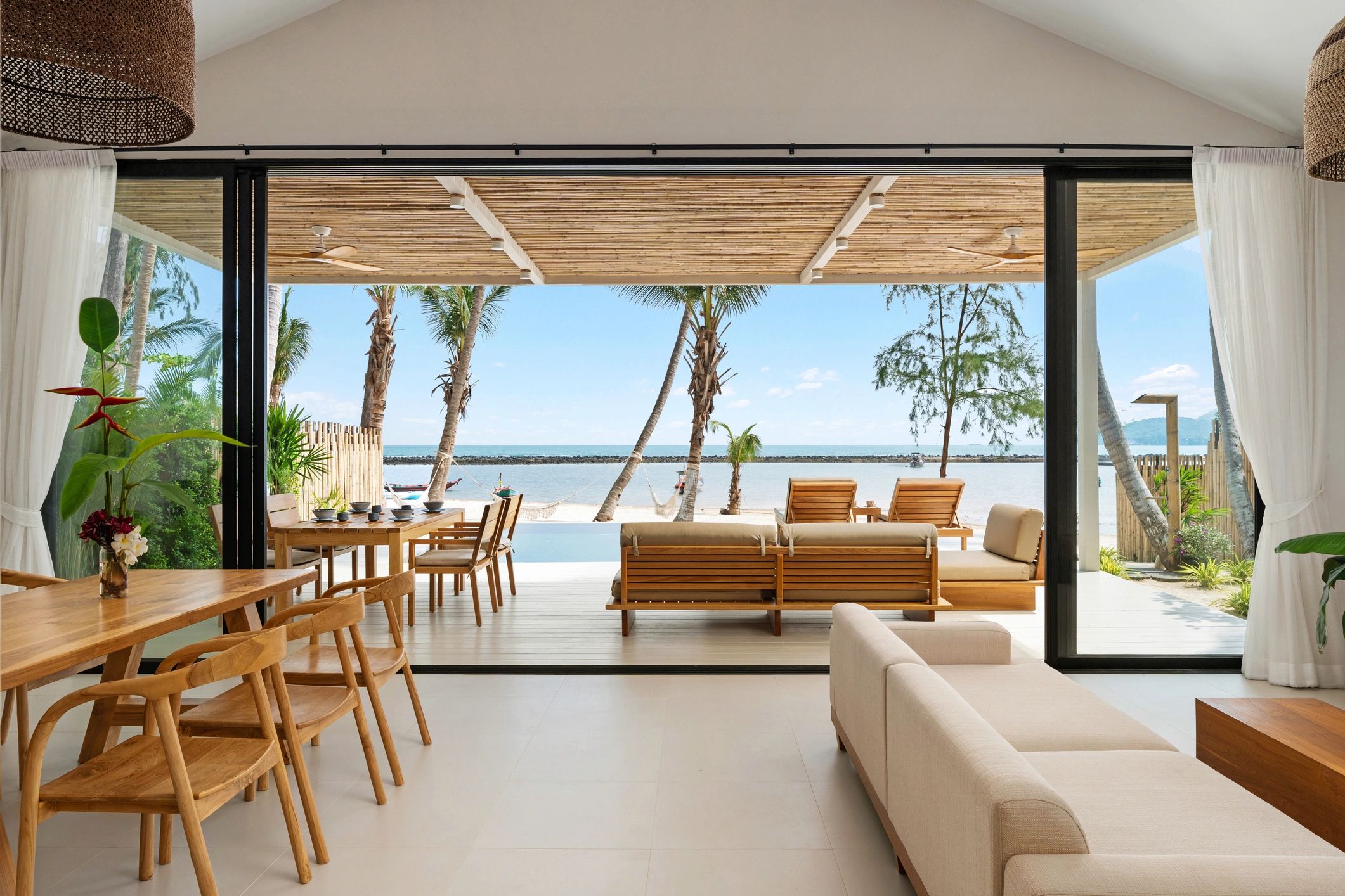 Luxury villa living room with elegant open interior